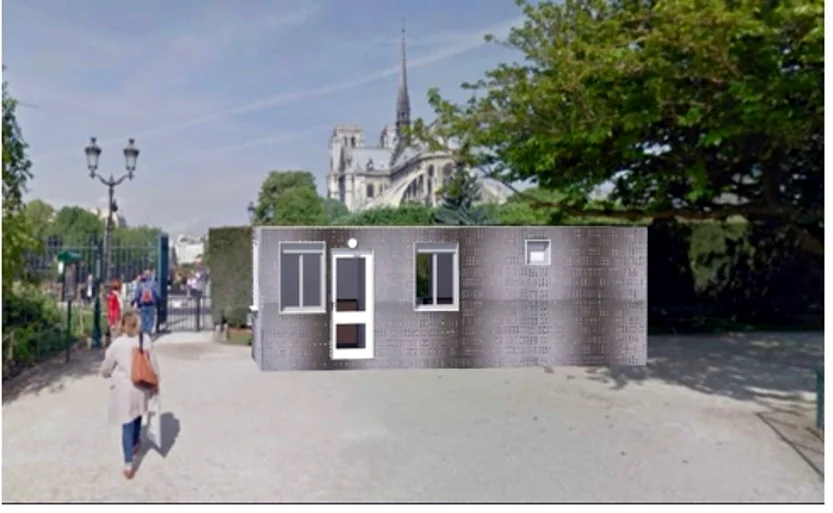 Guichet d'accueil sur l'île de la Cité, près de Notre-Dame — Paris