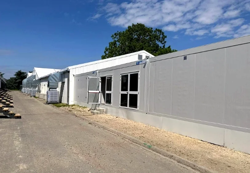 Bâtiment cuisine modulaire — Camp Alain Mimoun, JO Paris 2024